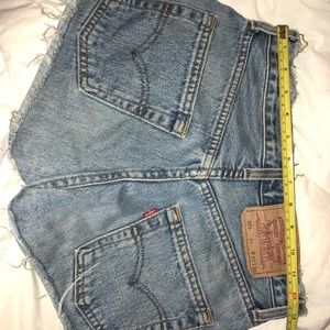 Vintage Levi button fly high waisted denim shorts